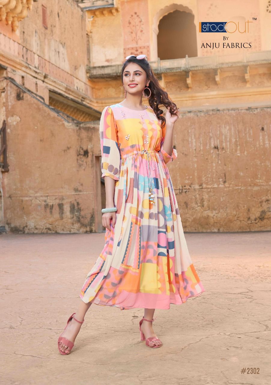 FUSION New Latest Designer Party Wear Printed Georgette Kurtis Collection